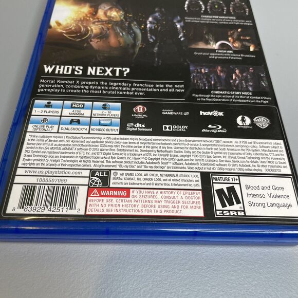 Mortal Kombat X PS4 Sony Playstation Video Game Complete With Manual Tested Used - Picture 6 of 9